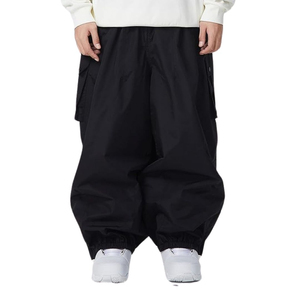 Waterproof Insulated Polyester/Nylon 10,000mm Baggy Ski Pants Wide Leg Snowboard <b>Trousers</b> Elastic Cuff Cargo Pocket Winter Wear - Product Image 2