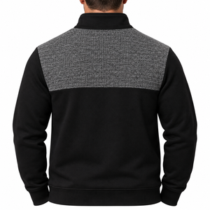 Sweat-shirt polaire pour homme à col zippé, col montant, manches longues - Product Image 2