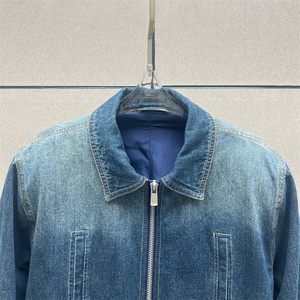 Wholesale Women's Vintage <b>Denim</b> Jacket Fall 2026 Washed Lapel Long Sleeve Pure Cotton Outerwear <b>Coat</b> with Shoulder Pads - Product Image 6