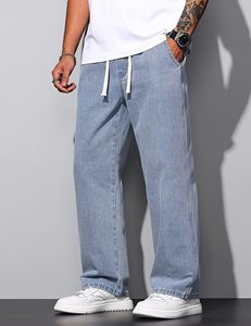 Jeans de Mezclilla para Hombre, Corte Recto, Lavado a la Piedra, Cintura Media, Ajuste Holgado, Estilo Casual de Algodón, para Primavera - Product Image 5