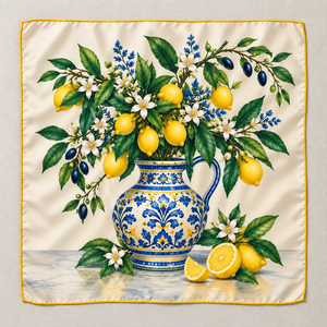 Custom Printed Fruit Vegetable Kitchen <b>Scarf</b> Square Soft Lightweight Womens Headscarf Digital Print OEM ODM Manufacturer - Product Image 6
