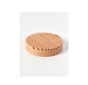 Modern Teak Wood <b>Soap</b> <b>Holder</b> Fabulous latest Round Shape Natural Wooden Color Eco-Friendly Bathroom Product For Sale - Product Image 1