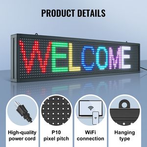 Pannello LED a Colori P10 Personalizzabile, Display Scorrevole da 5mm per Esterni, Negozi e Feste, Connettività WIFI e USB - Product Image 4