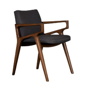 Meubles de chaise de restaurant en bois de teck avec une touche minimaliste avec des sièges en mousse souple et un tissu lisse et robuste - Product Image 1