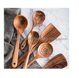 Cucharas mezcladoras de madera al por mayor de diseño Popular en diferentes tamaños Mini cuchara de madera de acero con espejo Producto de la mejor calidad para la venta - Product Image 5