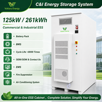 Armoire de batterie LiFePO4 125 kW 261 kWh avec PCS, MPPT, EMS, protection incendie HVAC et refroidissement par air