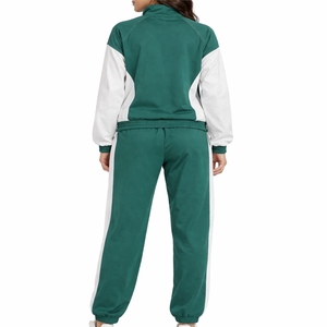 Women Contrast Panel Tracksuit Set <b>Zip</b> <b>Up</b> <b>Jacket</b> & Jogger Pants Activewear Sport Fashion Custom Zipper Track suit For Women - Product Image 2