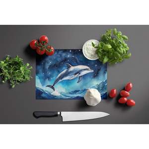 Planche à découper en verre Dolphin Starry Sea Grande taille Planche de service décorative en verre trempé pour la cuisine Plats et assiettes - Product Image 3