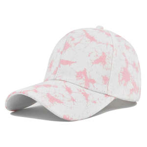 Casquette de baseball en coton imprimée personnalisable, motif abstrait effet éclaboussures, visière incurvée, 6 panneaux, sangle réglable, style streetwear décontracté - Product Image 4