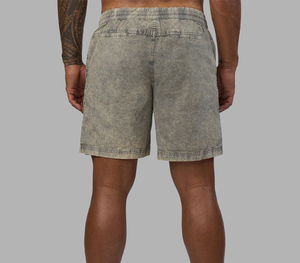 Pantalones Cortos de Algodón Lavado para Hombre, Cintura Media, Cordón Ajustable, Color Sólido, Tejido Transpirable - Product Image 4