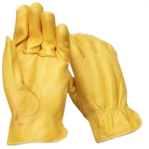 Top-Ranked Heavy-Duty Goat Grain Leather Driving <b>Gloves</b> Premium Abrasion Heat Resistant Safety <b>Gloves</b> General Purpose Adjustable - Product Image 1