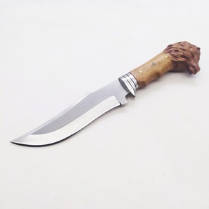 Couteau de chasse haut de gamme avec manche sculpté en tête de lion, manche en bois et lame en acier inoxydable, design à pointe tombante pour usage extérieur - Product Image 2