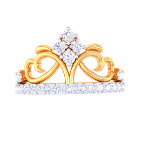 Bague de fiançailles luxueuse en or avec couronne de princesse et diamants étincelants pour femme, bijoux de mariage, cadeau - Product Image 6