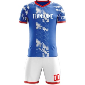 Camiseta de Fútbol Personalizada para Hombre, Malla Azul, 100% Poliéster, Números del Equipo Impresos en Tackle Twill, Manga Corta, Transpirable, Corte Regular - Product Image 4