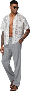 Ensemble de vêtements de détente pour hommes tendance et luxueux, tissu léger et doux, confortable et respirant, pyjama décontracté, coupe élégante, vêtements de maison - Product Image 3