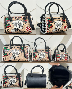 Sac de voyage Speedy à carreaux en cuir de vachette véritable fait main, dernier modèle, de luxe, pour week-end, unisexe - Product Image 3