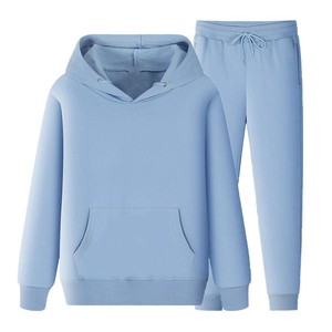Conjunto Deportivo Unisex Gris con Capucha, Manga Larga, Color Sólido, Informal, para Otoño, Transpirable, 100% Algodón, Corte Regular, 2026 - Product Image 3