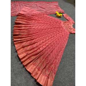 Vestido Anarkali Elegante de Diseño Indio y Pakistaní para Fiestas, con Dupatta y Pantalón para Ocasiones Especiales - Product Image 3