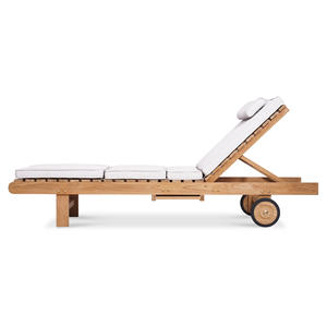 Tumbona de Madera de Teca de Grado Comercial con Respaldo Ajustable para Uso en Hoteles, Resorts y Áreas Exteriores junto a la Piscina - Product Image 6