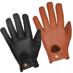 Gants unisexes en cuir de cerf véritable, imperméables, de haute qualité, pour la conduite automobile et la moto en hiver, sans doublure, à doigts entiers - Product Image 2