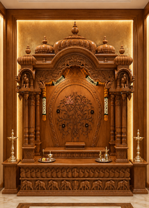 Buy Teak Wood Home Temple/<b>Mandir</b> Traditional Carved Teak Wood Pooja Temple for Indian Homes Manufacturer Exporter & Wholesale UK - Product Image 6