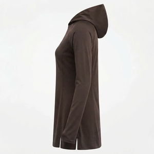 Haut de bain modeste à manches longues pour femme, couleur unie, séchage rapide, col montant, idéal pour le sport - Product Image 5