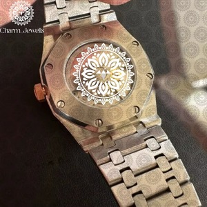 Montre de luxe pour homme en acier inoxydable, étanche, avec diamants Moissanite VVS couleur D, style « Iced Out », du fournisseur indien, en vente - Product Image 3