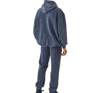 Venta al por mayor 2024 hombres lavado ácido pantalones de chándal y sudadera conjunto de gran tamaño ropa de calle joggers conjunto hip hop casual chándal hombres 2026 - Product Image 6