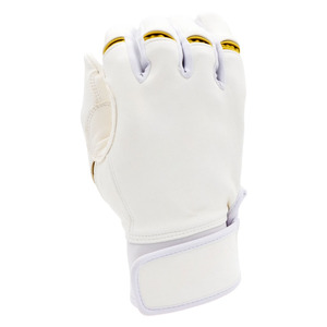 Men Cowhide Leather Baseball Batting Gloves White Leather Breathable Reinforced Grip Adjustable Baseball Gloves - Product Image 2