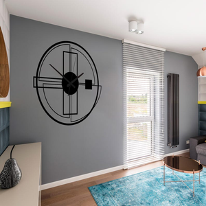 Horloge murale moderne en métal, design géométrique circulaire, horloge contemporaine abstraite, décoration de luxe pour l'intérieur de la maison - Product Image 3