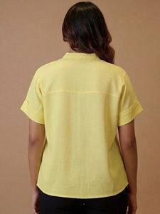 เสื้อเชิ้ตแฟชั่นผ้าฝ้ายสำหรับผู้หญิง สวมใส่สบายๆ ในวันหยุดสุดสัปดาห์หรือใส่ทุกวัน จากผู้ผลิตในอินเดีย ราคาขายส่ง - Product Image 6