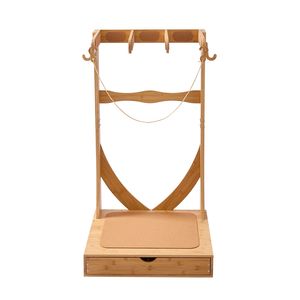 Porta Tavole da Surf Verticale a 3 Livelli in Legno, Espositore Autoportante con Soluzione di Stoccaggio e Appendiabiti - Product Image 6