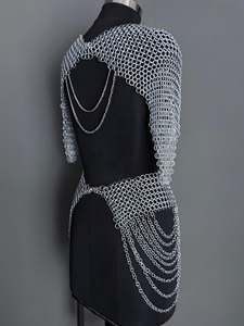 Conjunto de Armadura de Malla de Acero para Mujer, Plateado, Estilo Antiguo y Moderno, para Disfraces de Cosplay y Bodas Medievales - Product Image 3