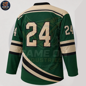 Pro Team Sportswear Breathable Sublimation Oem Odm Supplier New Trendy Custom Green Black Ice Hockey Jersey And Pants Sets - Product Image 5