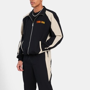 OEM Wholesale Unisex Color Block Nylon Windbreaker Jogger Tracksuit Panneled Fitness 2 Piece <b>Set</b> - Product Image 1