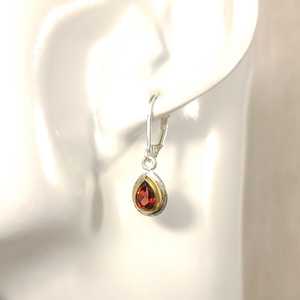 Boucles d'oreilles en grenat naturel, argent sterling 925, facettées, faites à la main, bijoux en pierres précieuses, cadeau élégant pour femmes - Product Image 5