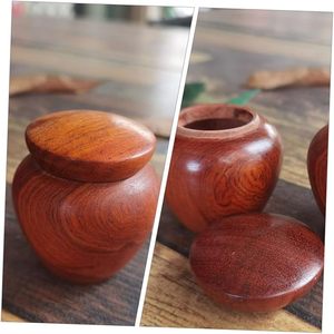 <b>small</b> keepsake wood urn for ashes cremation memorial <b>jar</b> funeral container decorative set of 2 - Product Image 3