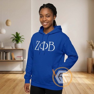 GREEK TREASURES Sudadera con Capucha Personalizable para Adultos, Invierno, Zeta Phi Beta, para Mujer, con Bordado a Máquina en la Parte Delantera, Transpirable, 100% Algodón - Product Image 3