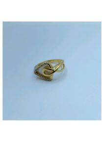 แหวนทองดีไซน์หรูหรา ประดับเพชรลายโค้ง แหวนนิ้วสวยเก๋สำหรับผู้หญิง เครื่องประดับทันสมัยสำหรับใส่ทุกวัน - Product Image 2