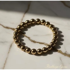 Pulsera Radiante de Hematita Dorada, Hecha a Mano con Cuentas Naturales de Cristal Curativo y Perla, Venta al Por Mayor - Product Image 3