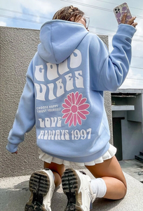 Sudadera con capucha estampada personalizada para mujer, venta al por mayor, conjuntos de suéter informal atlético para mujer, sudaderas y sudaderas con capucha de dos piezas para mujer - Product Image 4