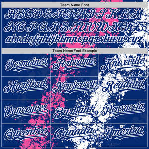 Custom Printed Varsity <b>Jacket</b> <b>Men</b> Plus Size Hooded Navy Pink <b>White</b> Splatter Design Front Back Personalized Name Polyester/Cotton - Product Image 6