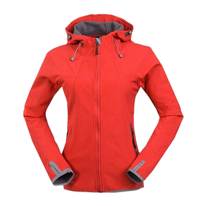Women's High Quality Premium Red Hooded Fleece <b>Jacket</b> Full Sleeve Windproof Zipper Closure Autumn Wear Quick Dry - Product Image 4