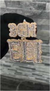 Joyería Hip Hop, Letras 3D Completamente Cubiertas de Diamantes, Colgante Personalizado de Plata de Ley 925 con Moissanita Baguette, Unisex, para Fiestas - Product Image 2