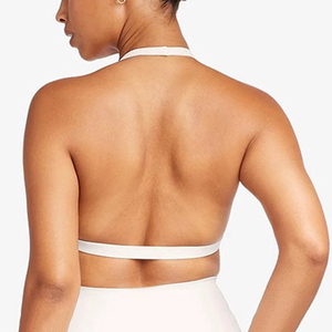 Ensemble de sport pour femme : soutien-gorge à col halter et short cycliste taille haute – Tenue de fitness, yoga, gym – Vente en gros fabricant - Product Image 5
