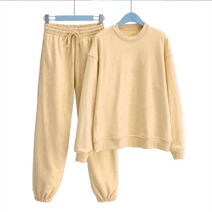 ชุดวอร์มสองชิ้นสำหรับผู้หญิงชุดวอร์มมีฮู้ดสำหรับผู้หญิงกางเกงวอร์มแนวระนาบ - Product Image 1