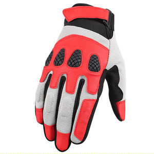 Guantes de Carreras de Dedo Completo, Material PU Antideslizante, para Ciclismo al Aire Libre, Unisex, Cierre de Velcro, Rojo y Negro - Product Image 3