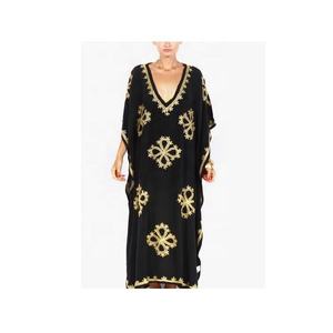 Robe longue tissée moderne Boho Chic avec impression numérique pour femmes Placement de luxe Broderie Manches longues Coton décontracté Été XL - Product Image 2