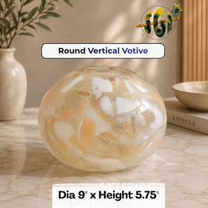 Round Vertical Votive <b>Holder</b> 9 Dia x 5.75 H Heat Resistant <b>Glass</b> <b>Candle</b> <b>Holder</b> for Home Decoration Reusable - Product Image 1