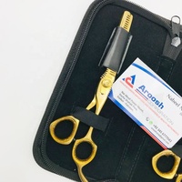Ciseaux professionnels en acier inoxydable japonais pour salon de coiffure Ciseaux de coupe de cheveux pour droitier 32 dents Ciseaux amincissants de toilettage noirs